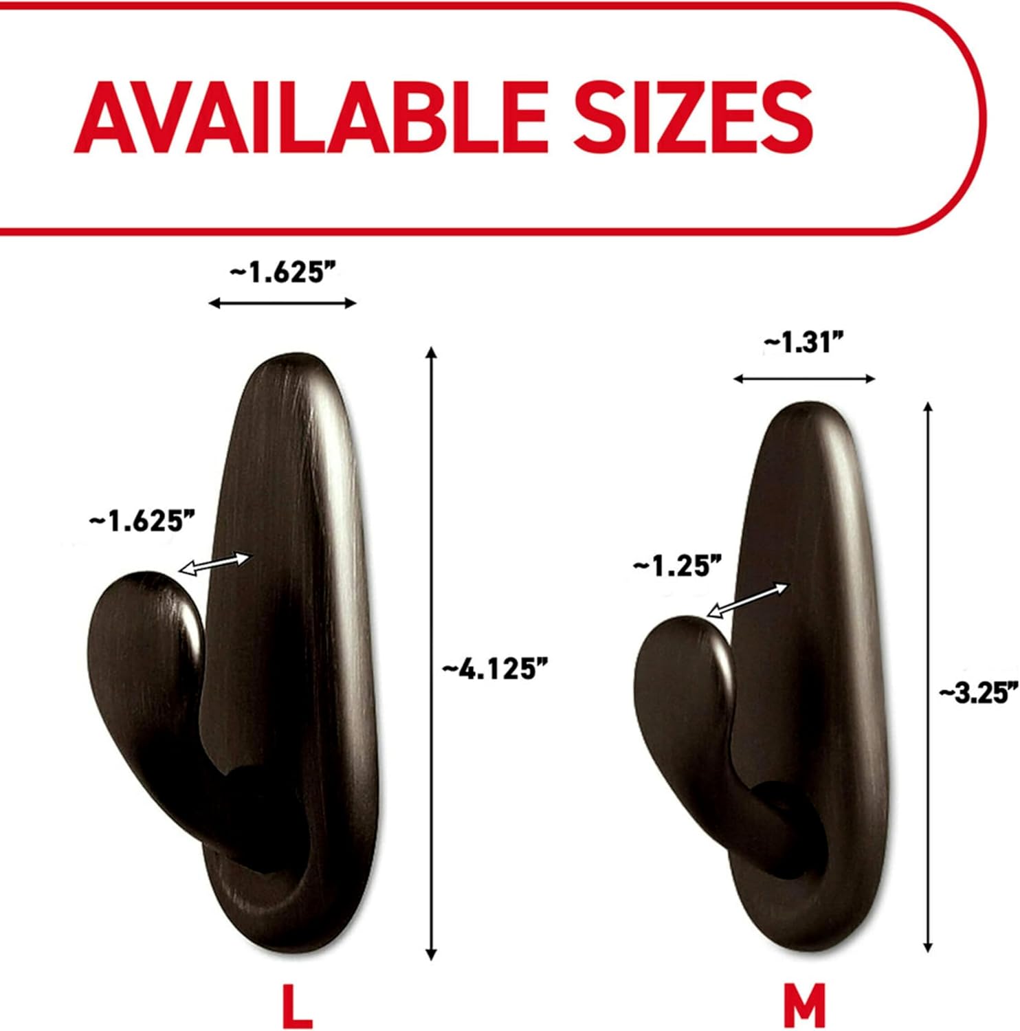 Command 5 lb Large Brushed Nickel Metal Hooks. 2 Coat Hooks and 4 Strips. Damage-Free Hanging with Adhesive. Great for Hanging Back to School Dorm Organizers - Image 3